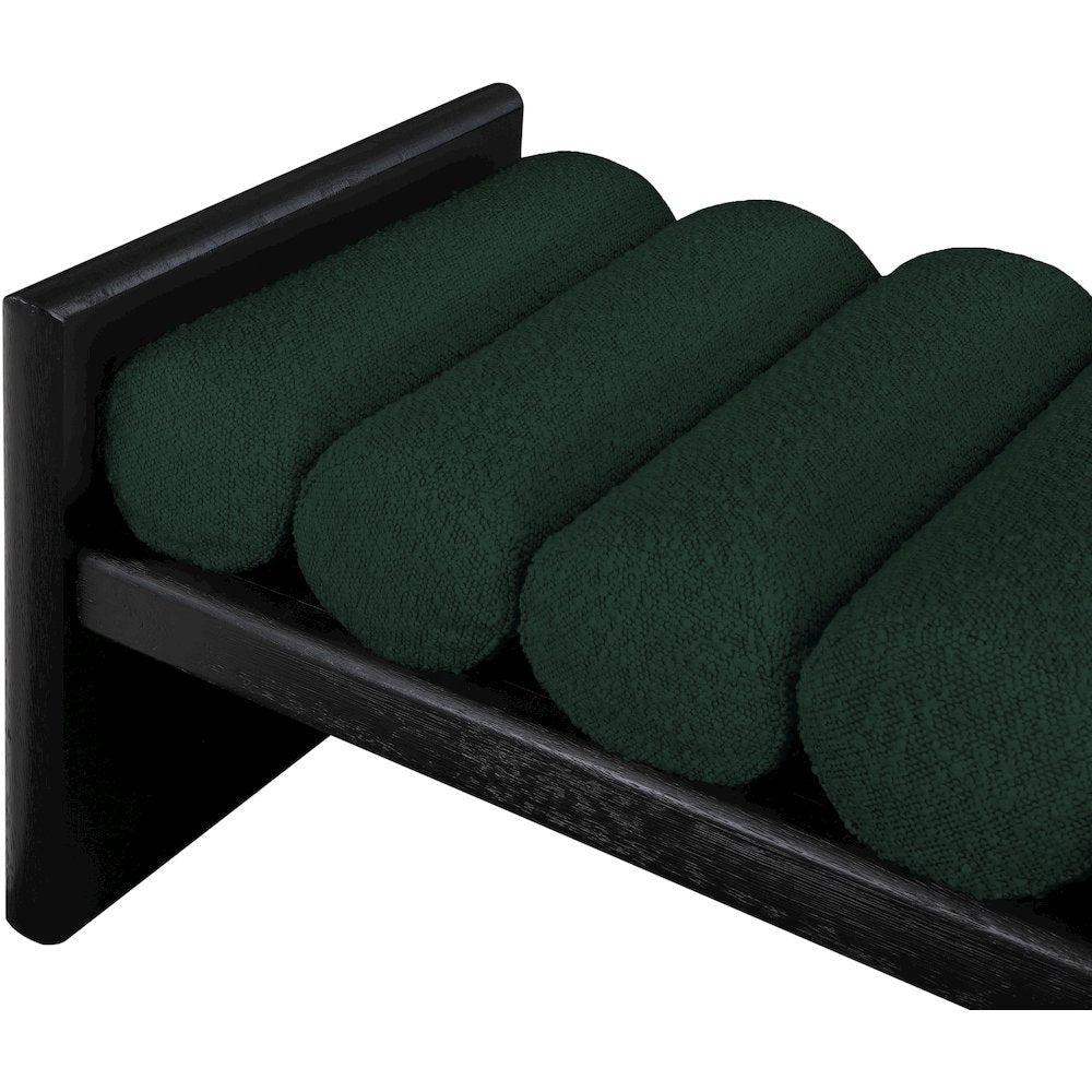 Waverly Green Boucle Fabric Bench