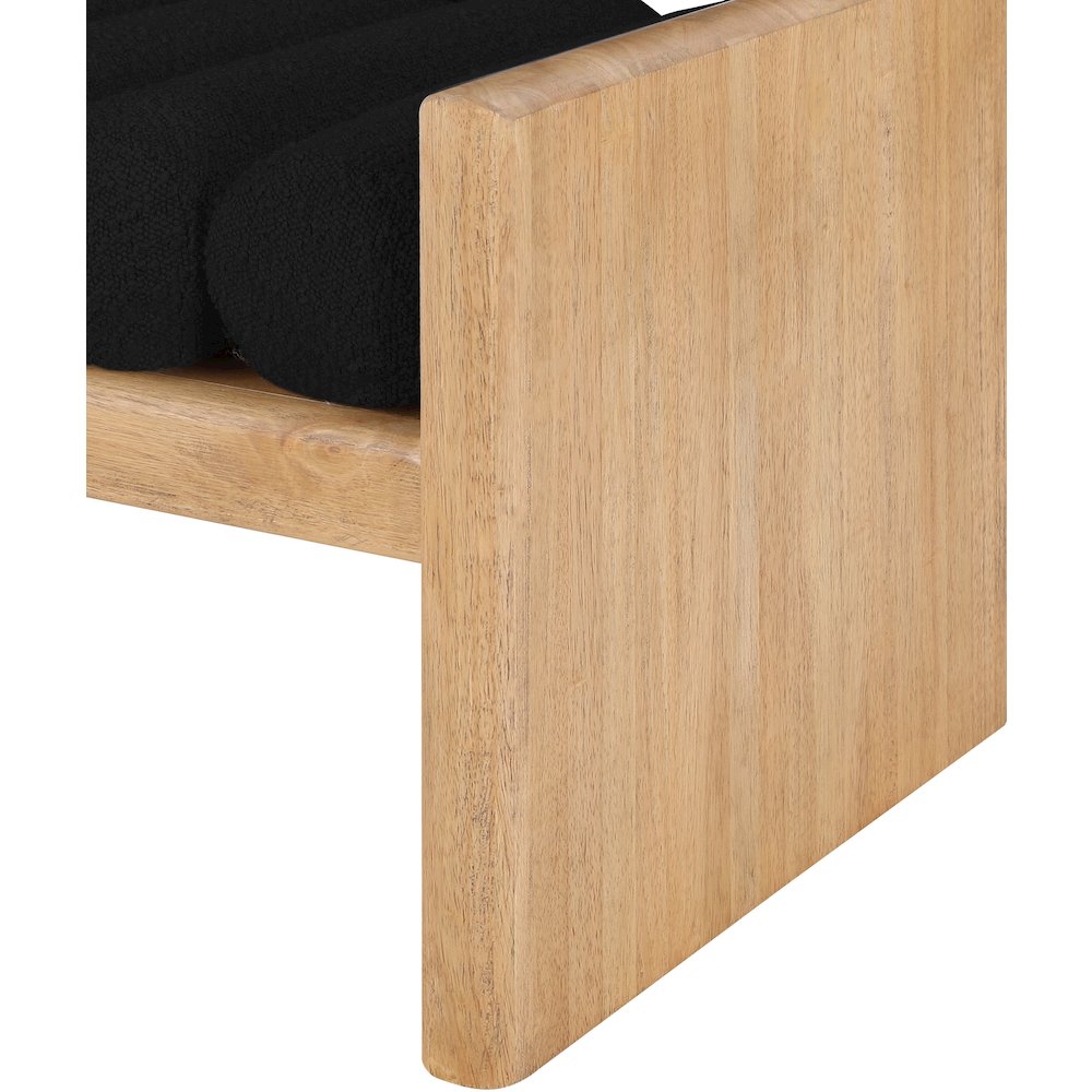 Waverly Black Boucle Fabric Bench