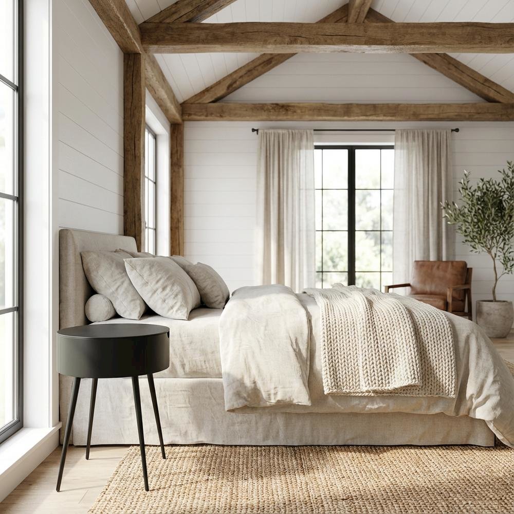 Black Nightstand with Contemporary Finish and Modern Style