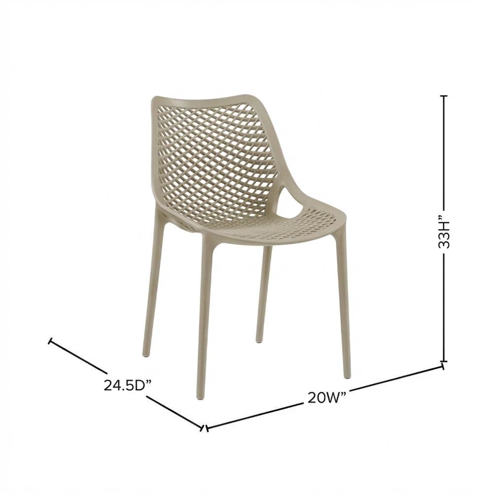 Taupe Outdoor Patio Dining Chair Set Of 4 With Uv-Resistant Finish