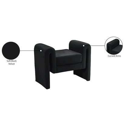 Sloan Black Velvet Bench