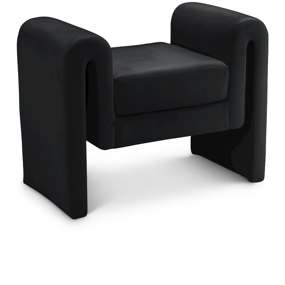 Sloan Black Velvet Bench