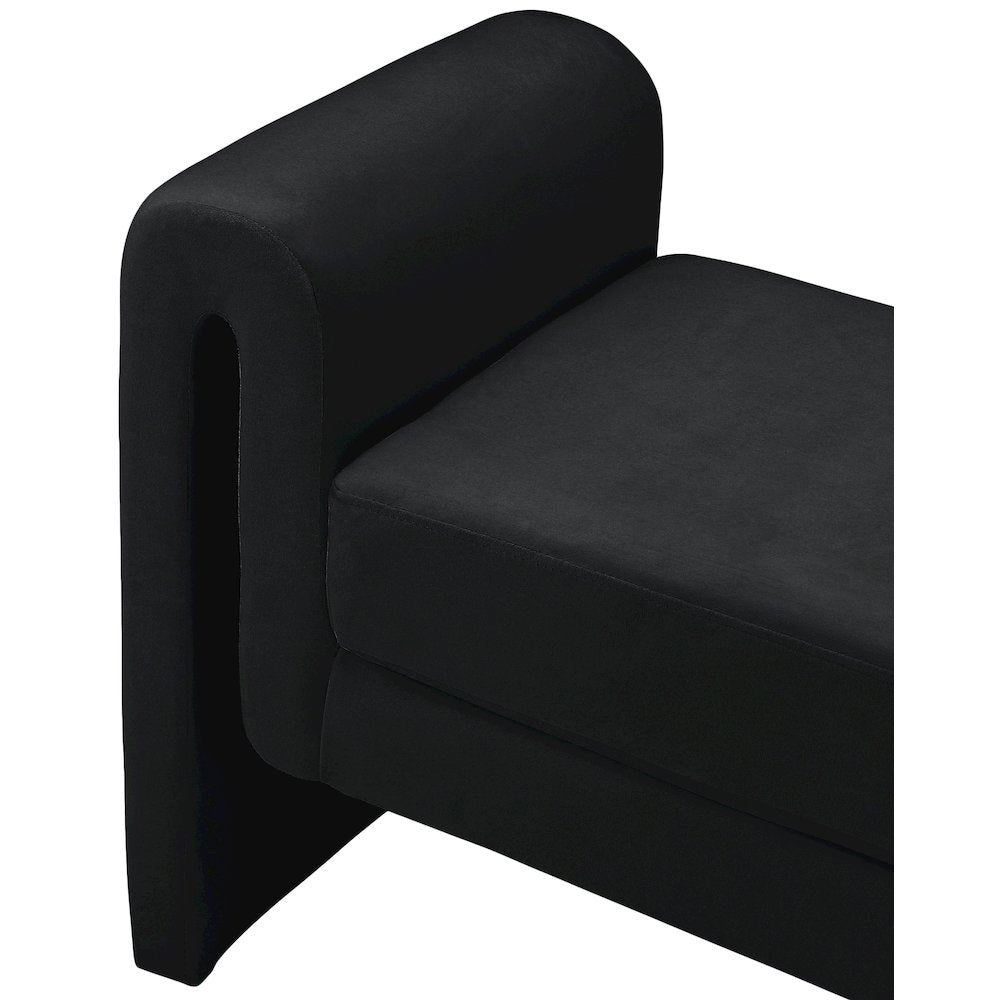 Sloan Black Velvet Bench