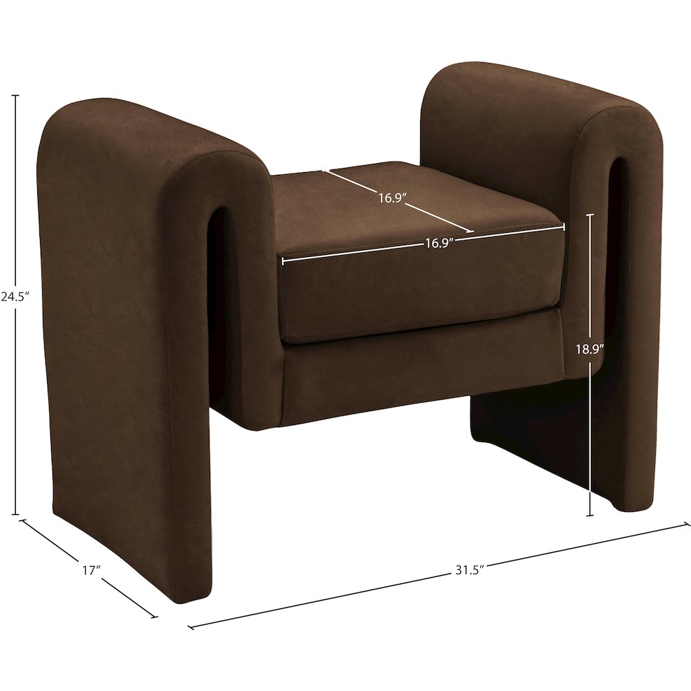 Sloan Brown Velvet Bench