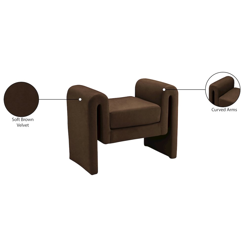 Sloan Brown Velvet Bench