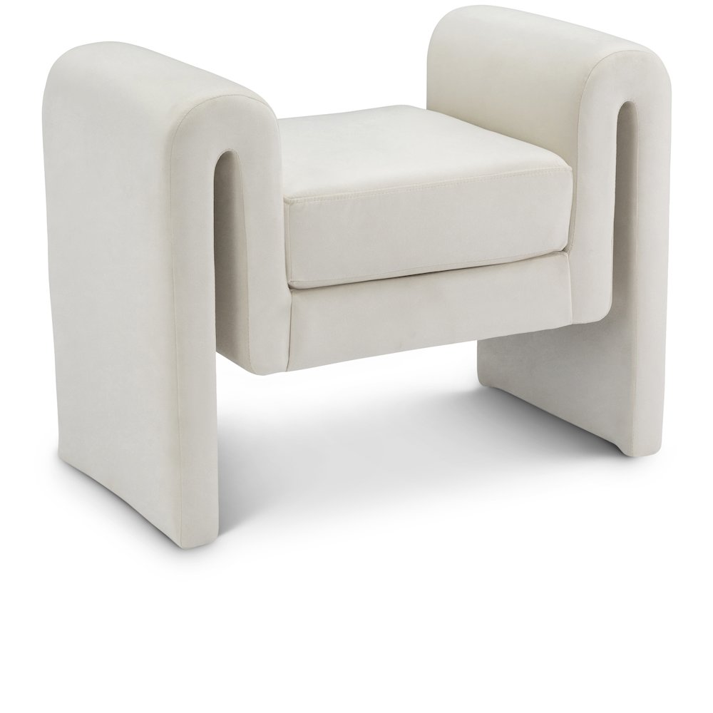 Sloan Cream Velvet Bench