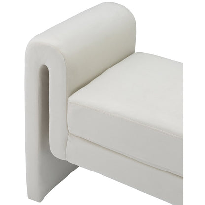 Sloan Cream Velvet Bench