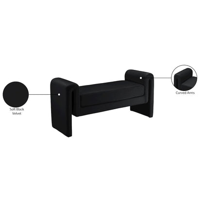Sloan Black Velvet Bench