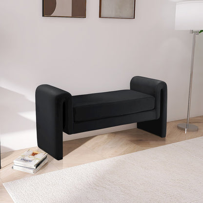 Sloan Black Velvet Bench
