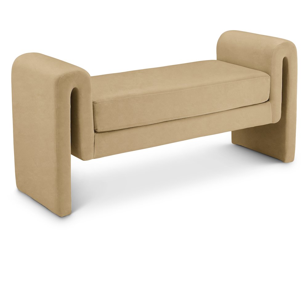 Sloan Camel Velvet Bench