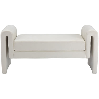 Sloan Cream Velvet Bench