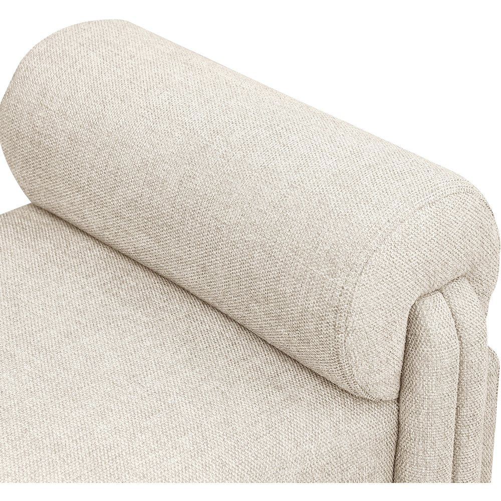 Stefano Beige Polyester Fabric Bench