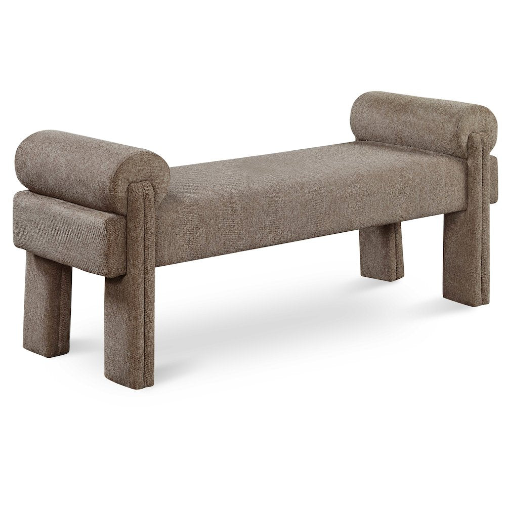 Stefano Brown Polyester Fabric Bench