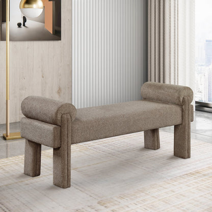 Stefano Brown Polyester Fabric Bench