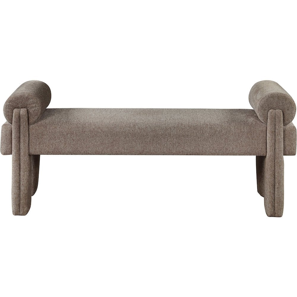 Stefano Brown Polyester Fabric Bench