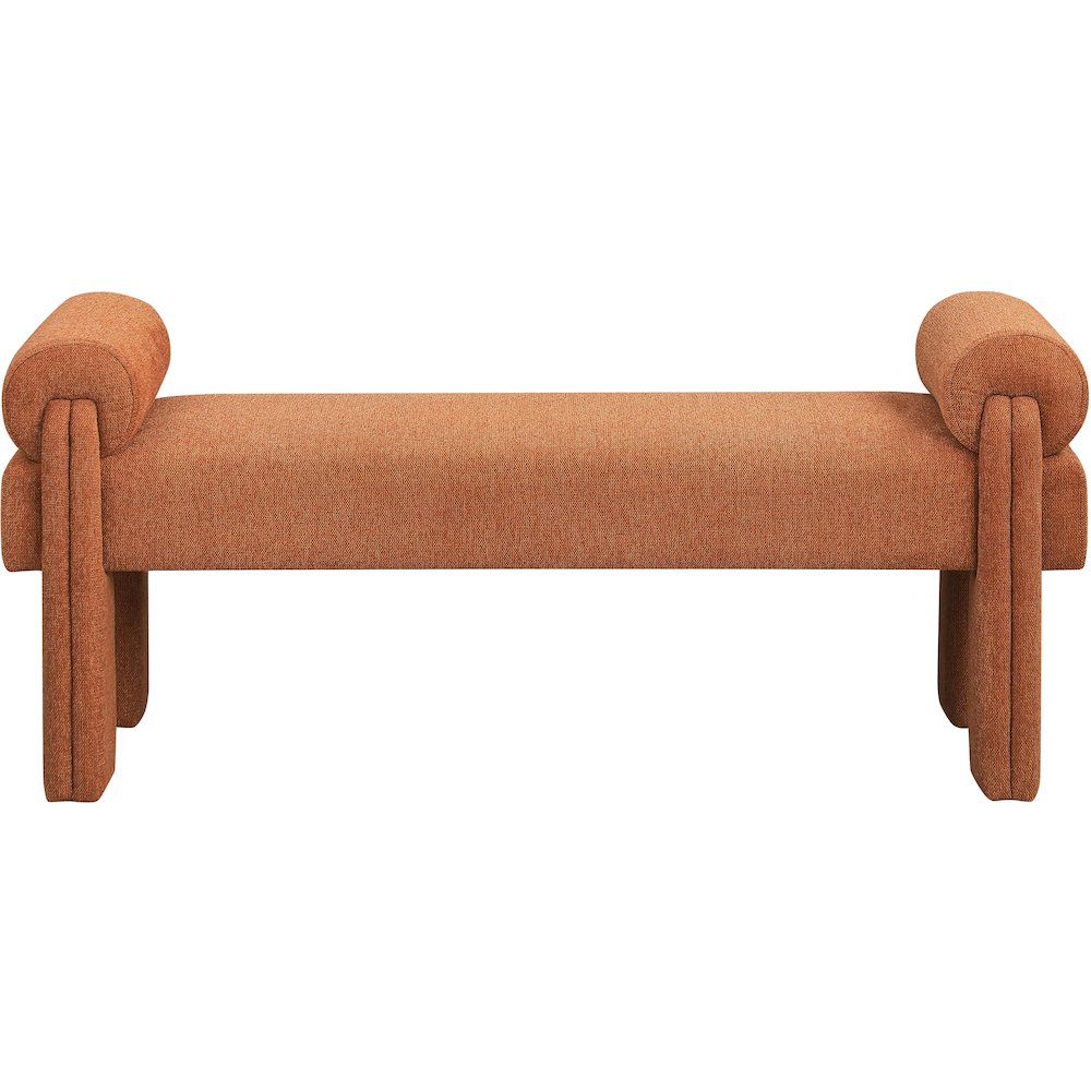 Stefano Cognac Polyester Fabric Bench