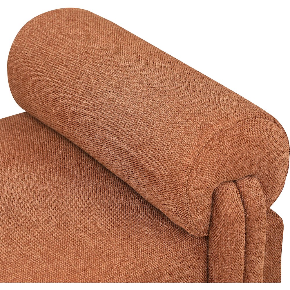 Stefano Cognac Polyester Fabric Bench