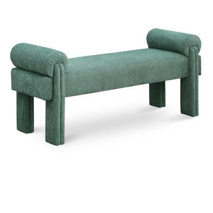 Stefano Green Polyester Fabric Bench