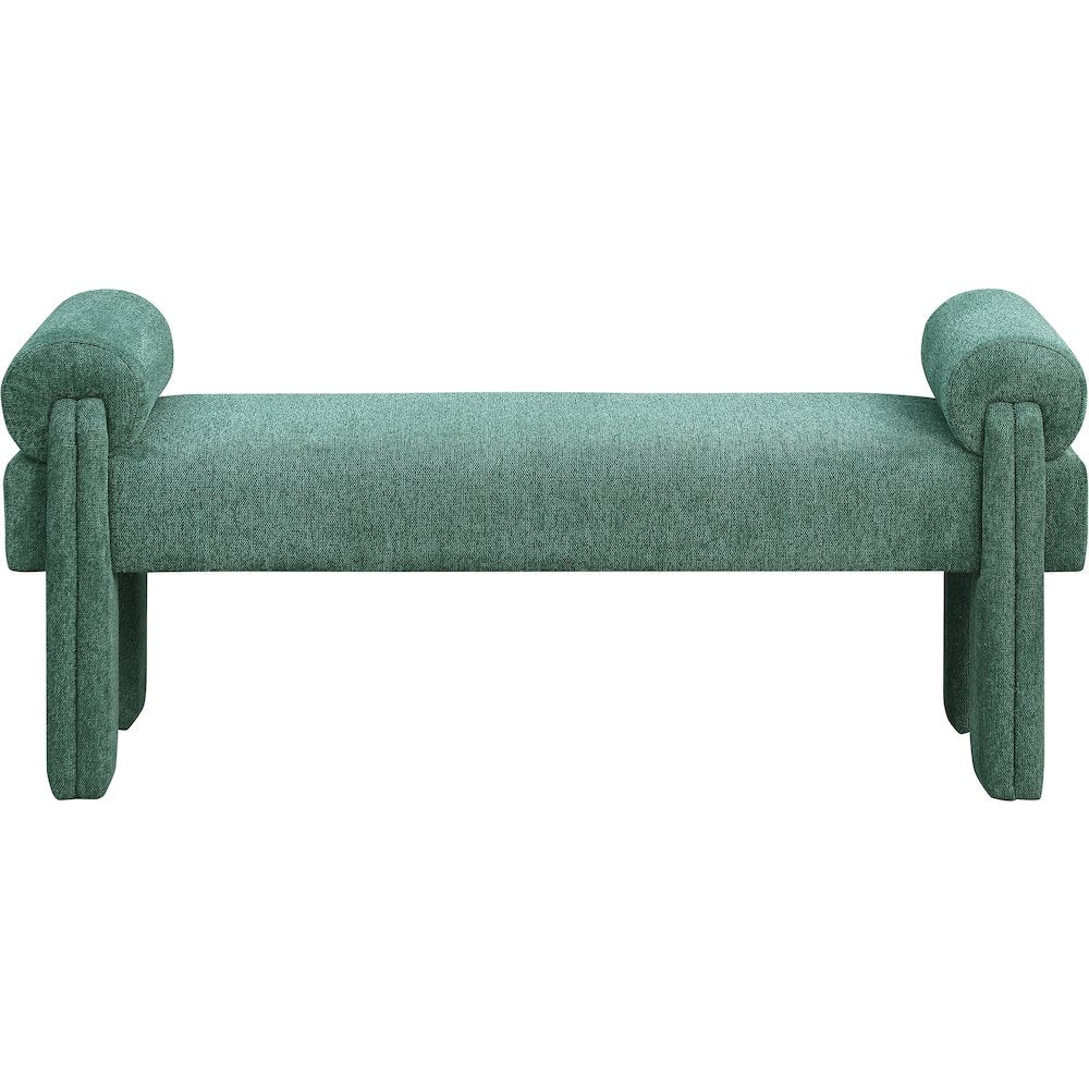 Stefano Green Polyester Fabric Bench
