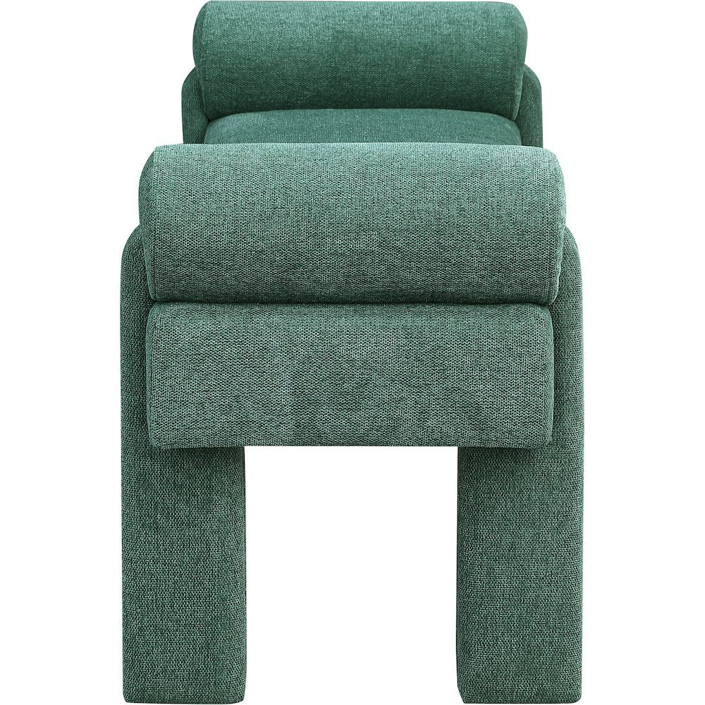 Stefano Green Polyester Fabric Bench