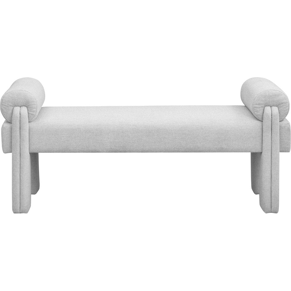Stefano Grey Polyester Fabric Bench