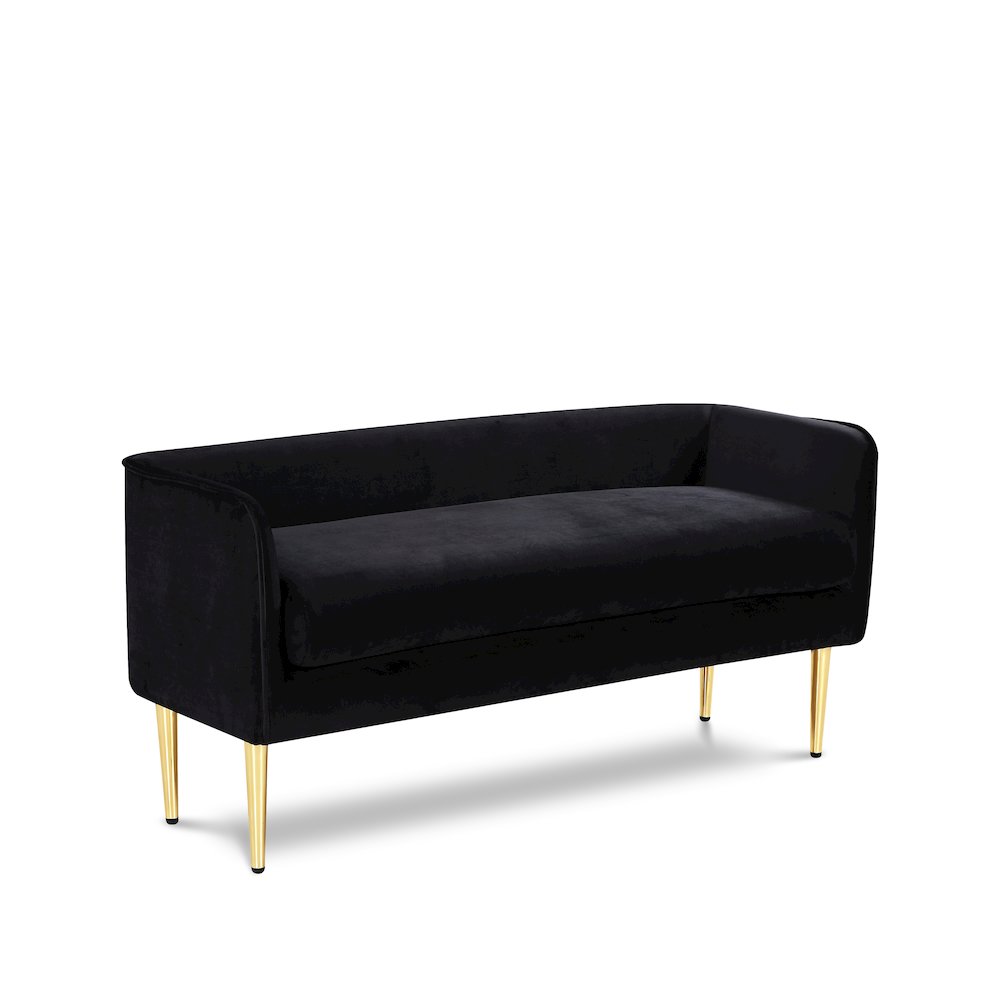 Audrey Black Velvet Bench