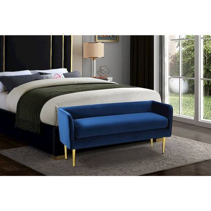 Audrey Navy Velvet Bench