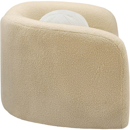 Kali Beige Faux Shearling Teddy Fabric Chair