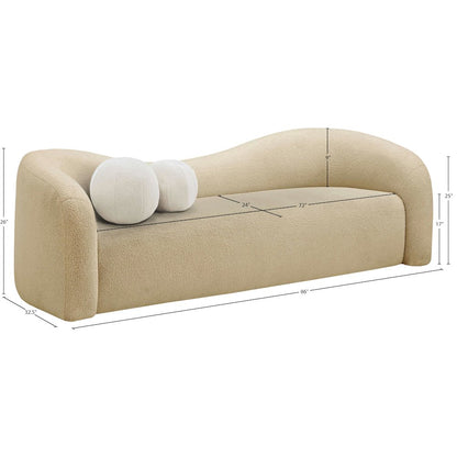 Kali Beige Faux Shearling Teddy Fabric Sofa