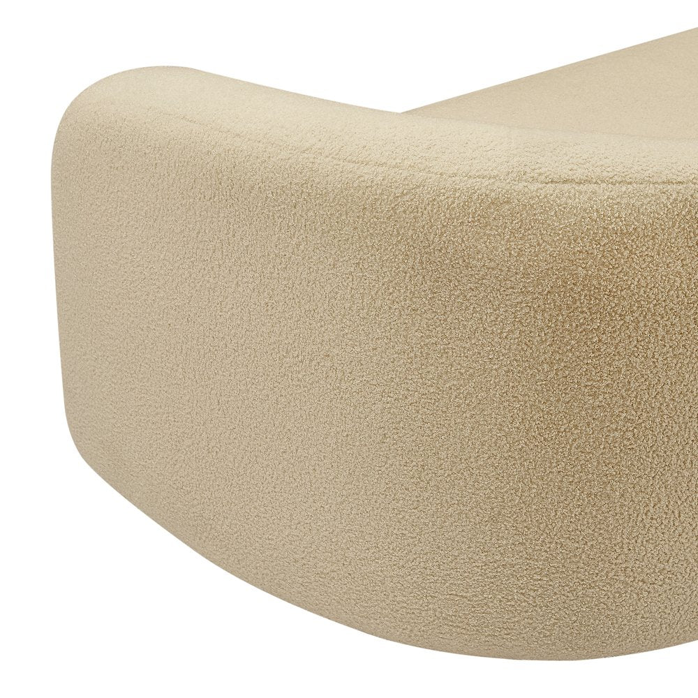 Kali Beige Faux Shearling Teddy Fabric Sofa