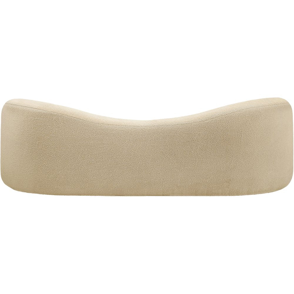 Kali Beige Faux Shearling Teddy Fabric Sofa