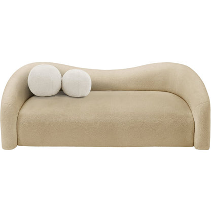 Kali Beige Faux Shearling Teddy Fabric Sofa