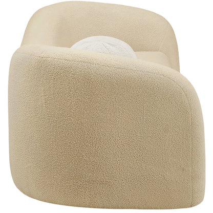 Kali Beige Faux Shearling Teddy Fabric Sofa