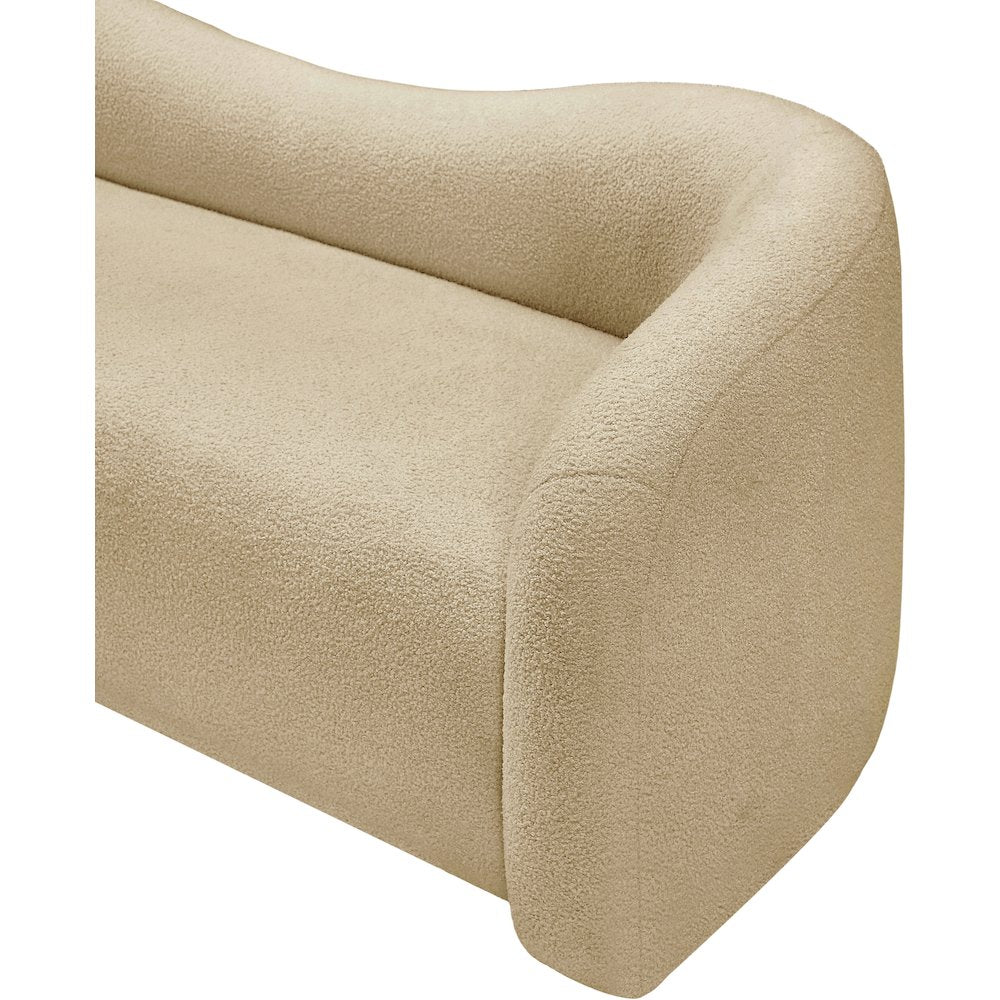 Kali Beige Faux Shearling Teddy Fabric Sofa