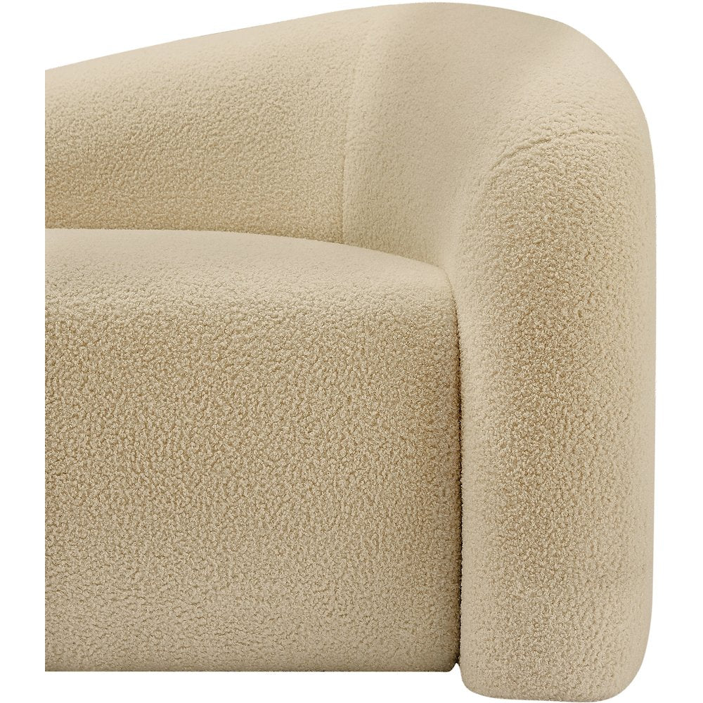 Kali Beige Faux Shearling Teddy Fabric Sofa