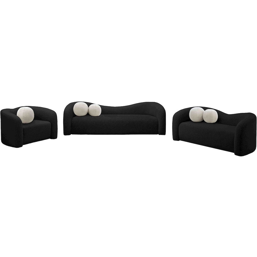 Kali Black Faux Shearling Teddy Fabric Chair