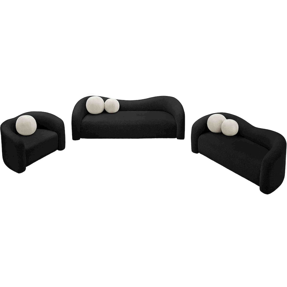 Kali Black Faux Shearling Teddy Fabric Chair
