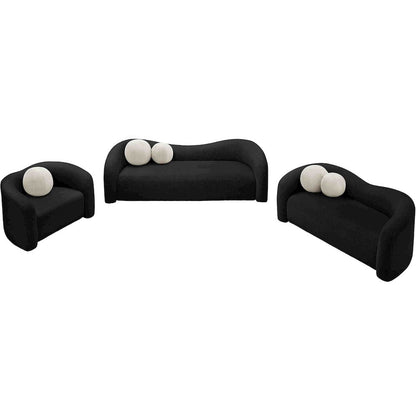 Kali Black Faux Shearling Teddy Fabric Chair