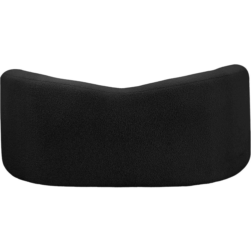 Kali Black Faux Shearling Teddy Fabric Loveseat
