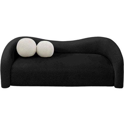 Kali Black Faux Shearling Teddy Fabric Sofa