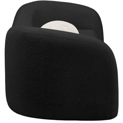 Kali Black Faux Shearling Teddy Fabric Sofa