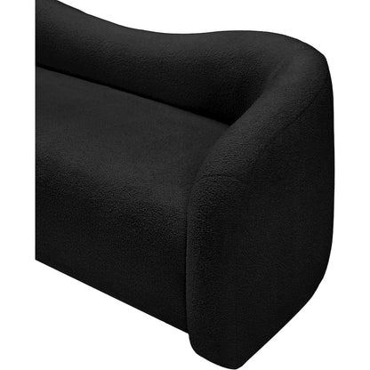 Kali Black Faux Shearling Teddy Fabric Sofa