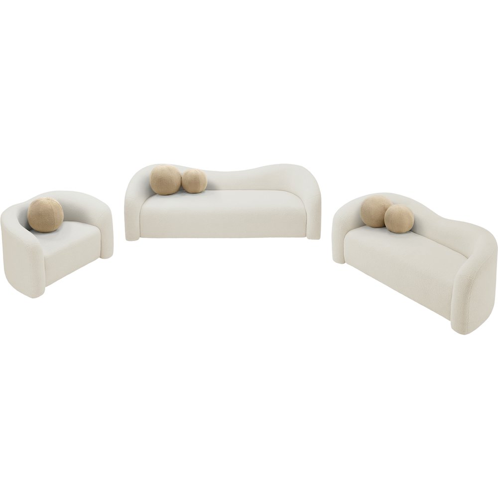 Kali Cream Faux Shearling Teddy Fabric Chair