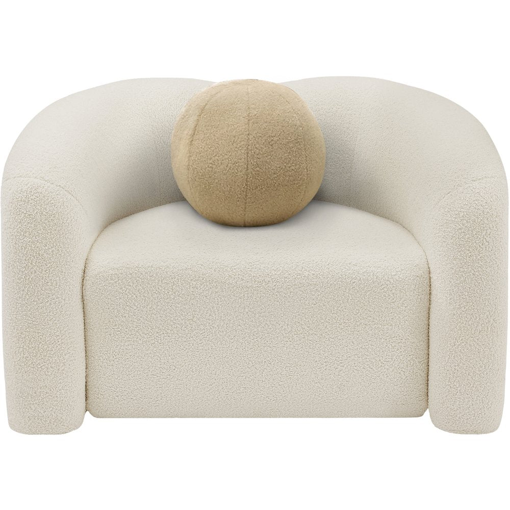 Kali Cream Faux Shearling Teddy Fabric Chair