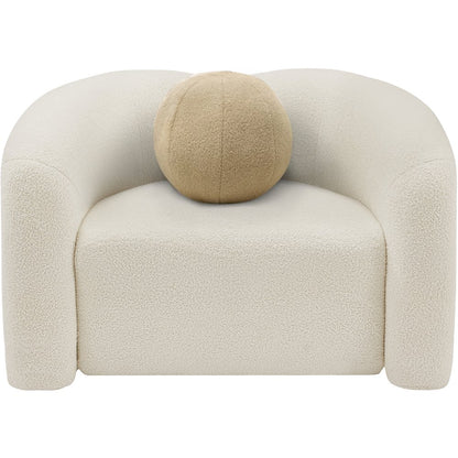 Kali Cream Faux Shearling Teddy Fabric Chair