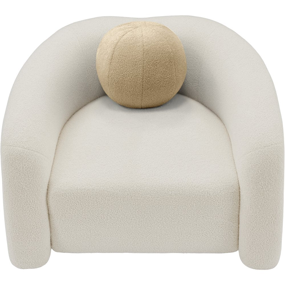 Kali Cream Faux Shearling Teddy Fabric Chair