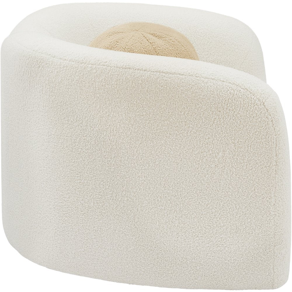 Kali Cream Faux Shearling Teddy Fabric Chair