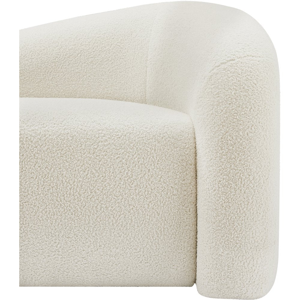 Kali Cream Faux Shearling Teddy Fabric Chair