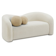 Kali Cream Faux Shearling Teddy Fabric Loveseat