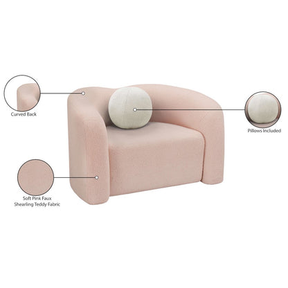 Kali Pink Faux Shearling Teddy Fabric Chair